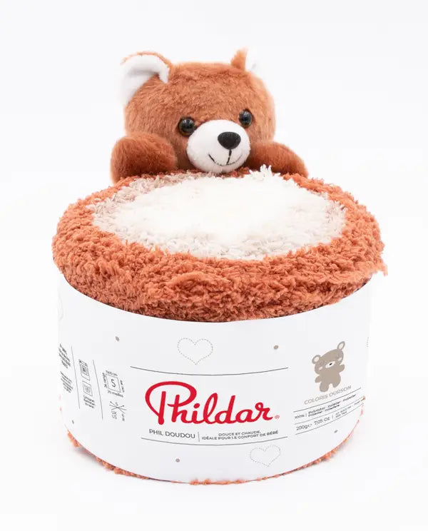 Phildar Phil Doudou Cuddly blanket with bear
