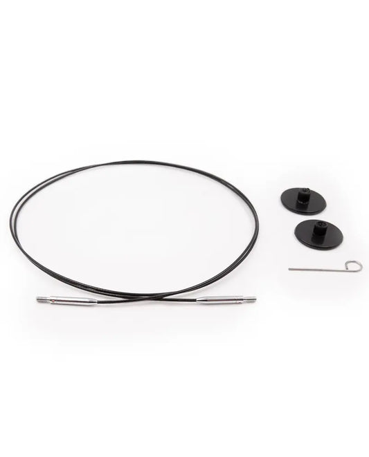 Pivoterende verwisselbare kabel voor rondbreinaalden