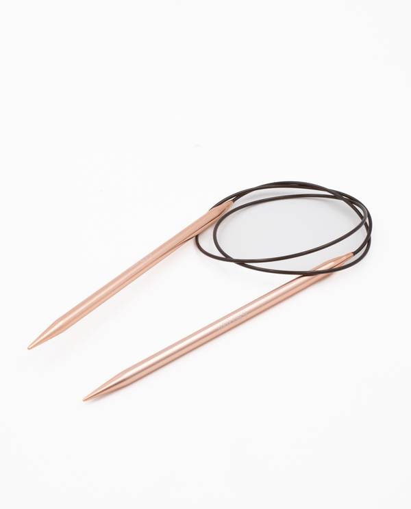 Circular knitting needles with cable 80 cm. Color: Rose gold