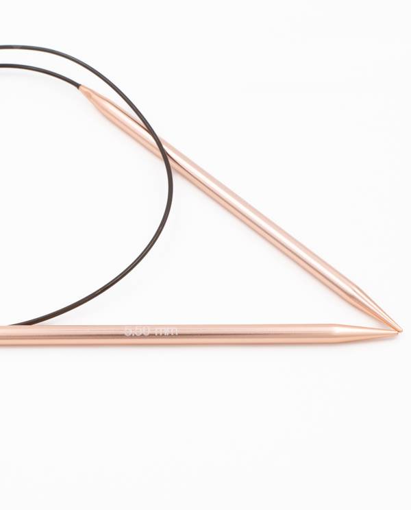 Circular knitting needles with cable 80 cm. Color: Rose gold