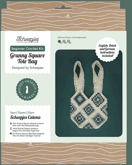 Beginner haakkit Granny square tas