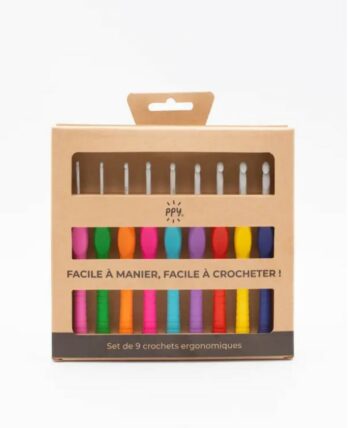 Set of 9 crochet hooks ergonomic shape