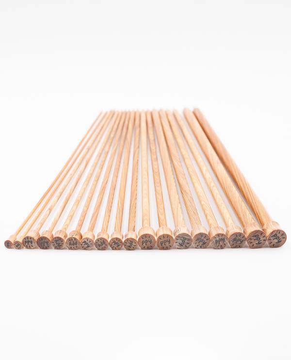 Aiguille à tricoter en bois de Bambou 40 cm. Couleur : "Naturel" 